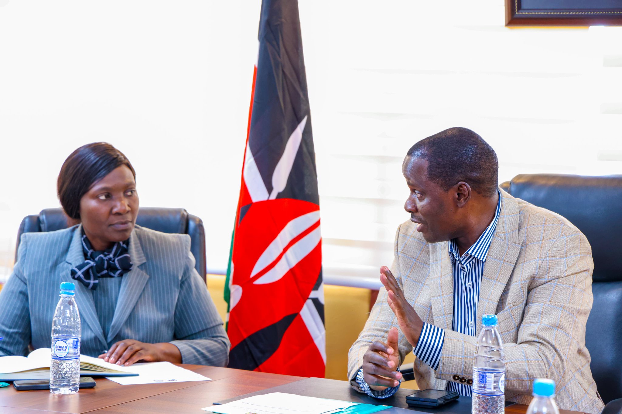 PS Wagunda consults with the Secretary of Administration Dr. Bahati Mwita
