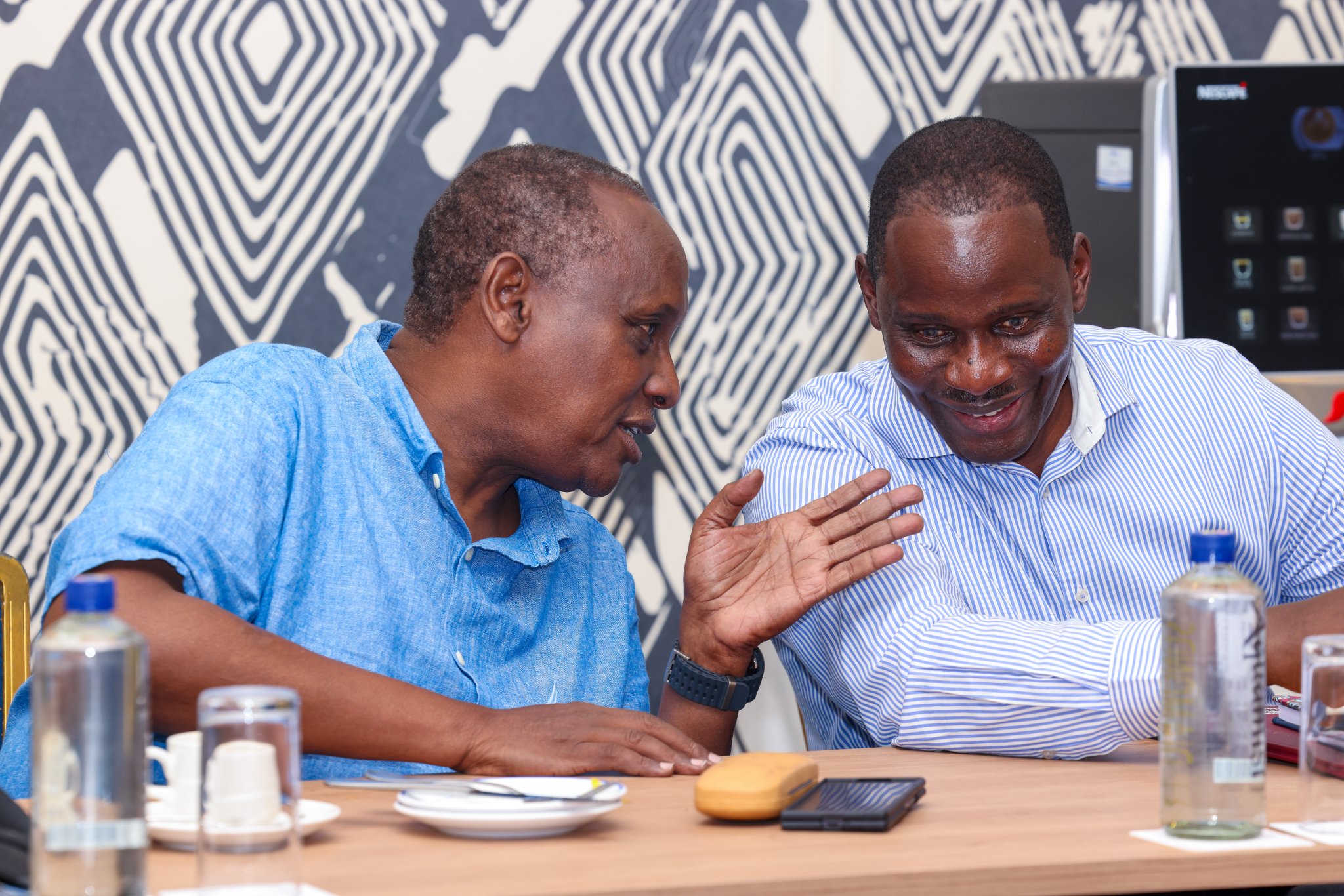 PS Wagunda interacts with PSSF Chair Hon. Amb. Hussein Dado