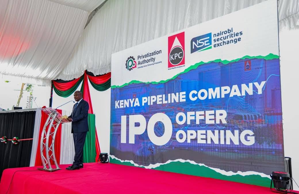 CS Hon. FCPA John Mbadi, EGH  making his remarks during the Launch of the KPC IPO at Nairobi Securities Exchange