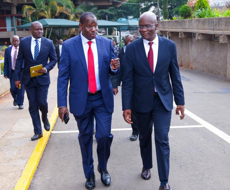 PS Wagunda and PS Makokha at KICC during the launch of 2026/27 Medium Term Budget.